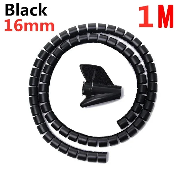 Cable Wire Protector Cable Organizer Flexible Spiral Protector Wire Desk Organizer Office Computer Cord Protective Tube Clip