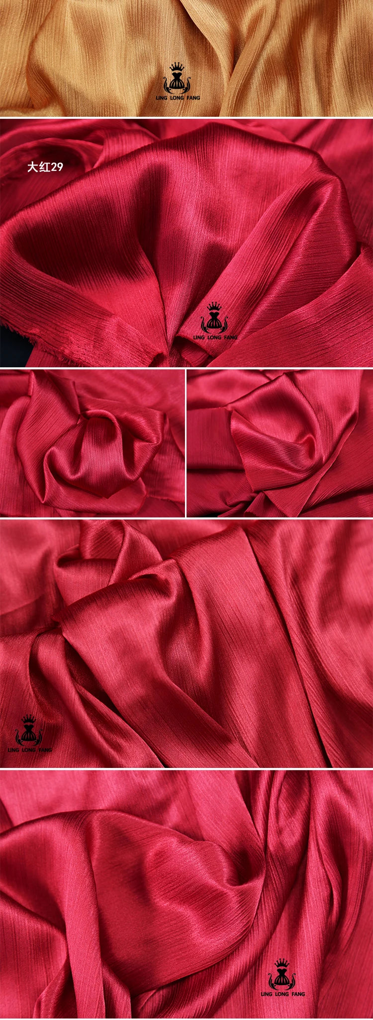 High End Glossy Texture Satin Fabric Smooth Imitation Acetate Silk Fabric Cheongsam Dress Designer Fabric Sewing Accessories