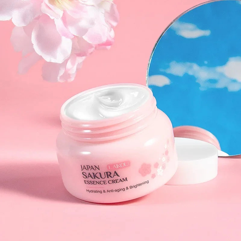 LAIKOU 60g Japan Sakura Essence Cream Cherry Blossom Facial Cream Moisturizing Anti Wrinkle Anti Aging Brighten Skin Skin Care