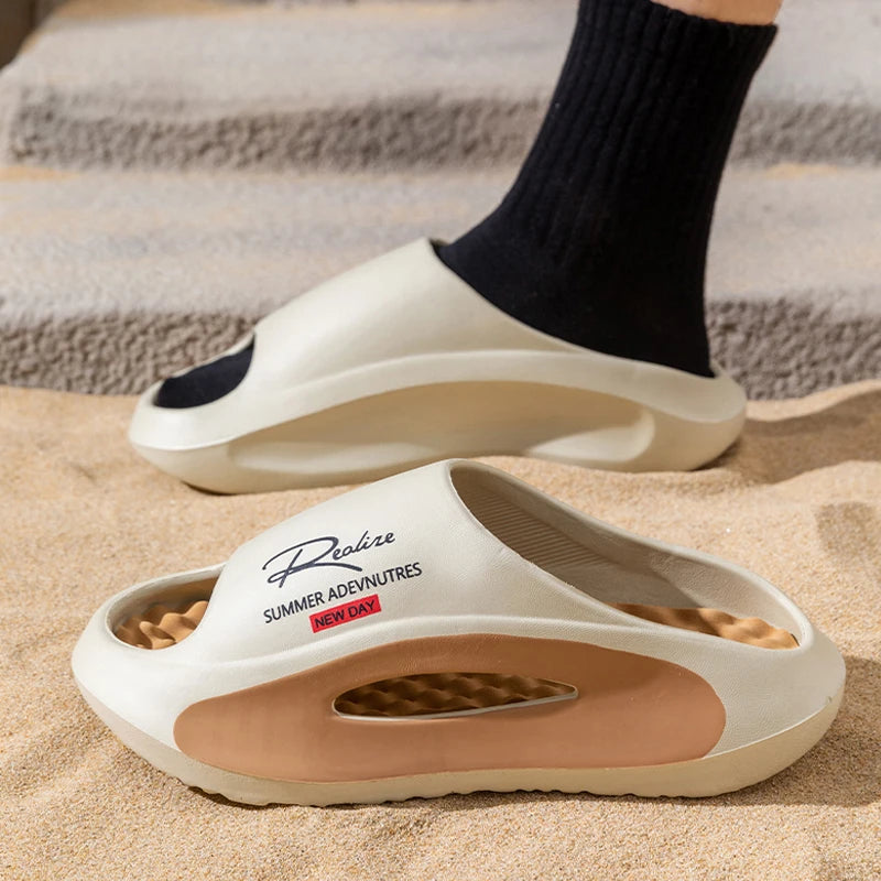 Summer Men's Massage Slippers Indoor Outdoor Sandals Beach Men