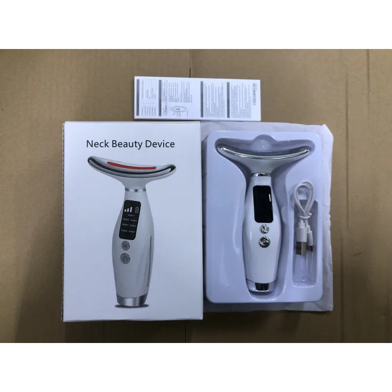 Home Use LED Face Neck Massager 7 Colors Light Therapy 7 Modes 3