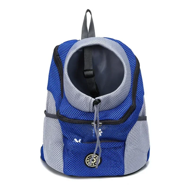 Pet Backpack Carrier for Small Dogs & Cats - Front-Folded Travel Backpack with Ventilation Mesh & Harness-Like Zipper Lock