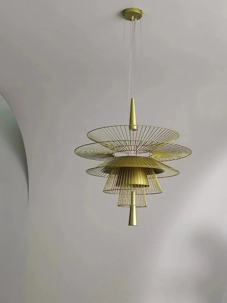 SANDYHA New Trend LED Chandelier Luxury Metal Cord Pendant Lighting for Parlor Living Dining Room Home Decor Home Hanging Lamp