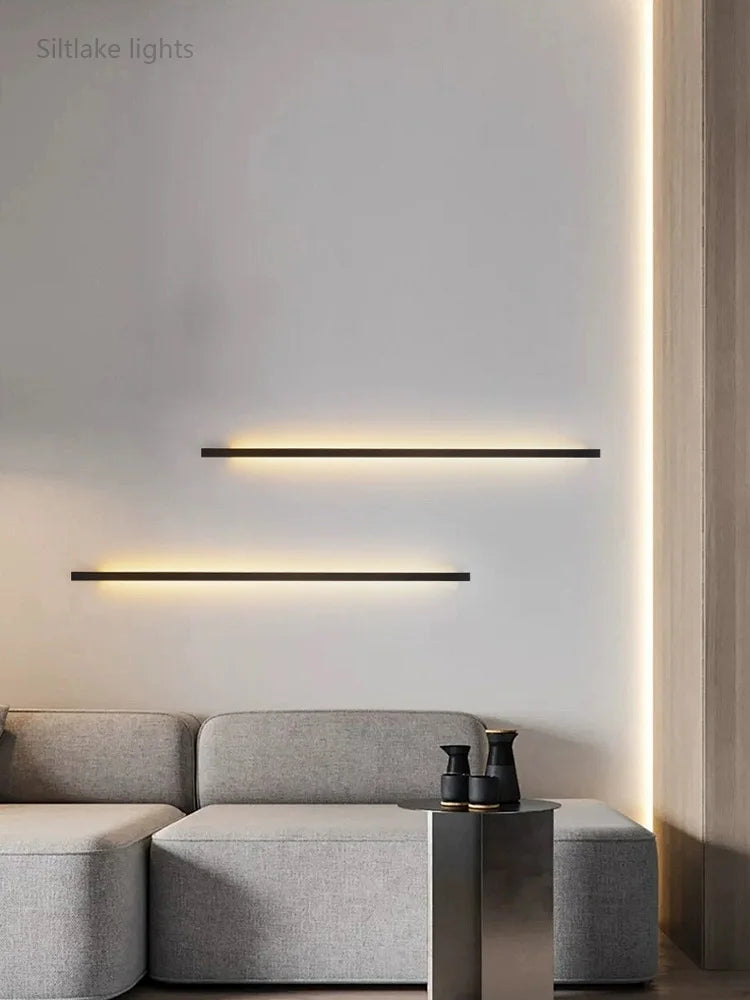 Nordic Modern Long Wall Lamps LED Wall Mount Lamp Indoor Living Room Bedroom Background Wall Light Home Decorative Lamp 90V 240V
