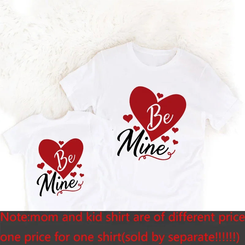Valentine's Day Shirts Pink Heart Mommy and Me Matching