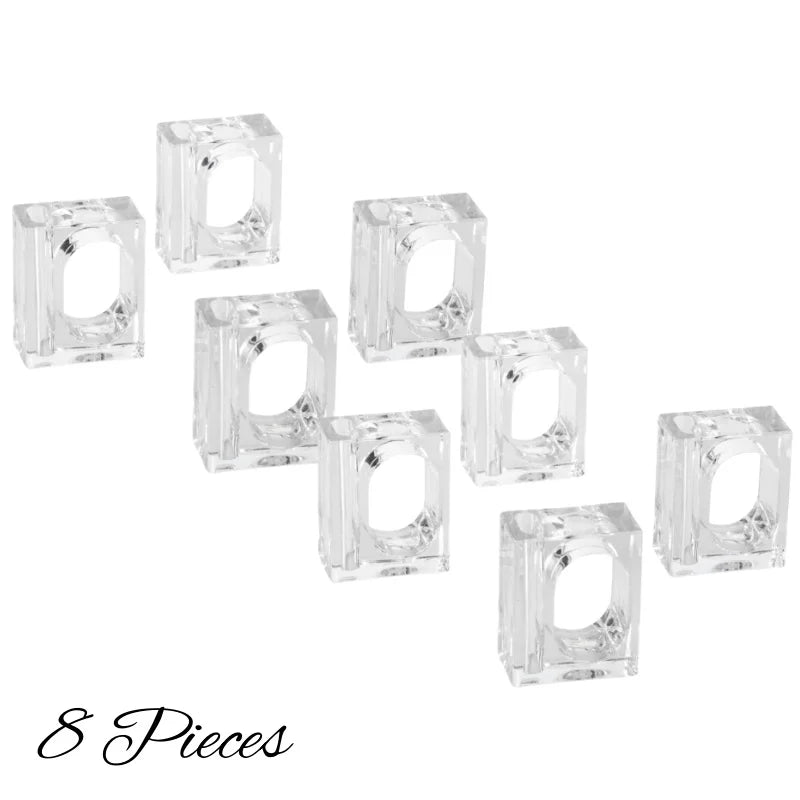 4-20Pcs Acrylic Napkin Rings Clear Napkin Holders Mini Flower Bud Vase for Wedding Birthday Banquet Table Decor