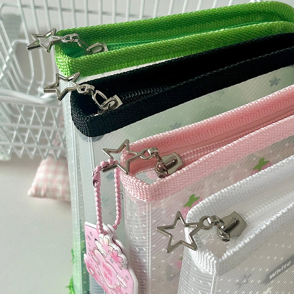 Cute A6 Stationery Storage Folder File PP Twill Zipper