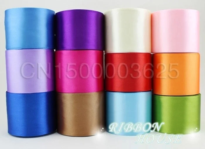 (25 yards/roll) 3" (75mm) Single Face Satin Ribbon Webbing Decoration Gift Christmas Ribbons