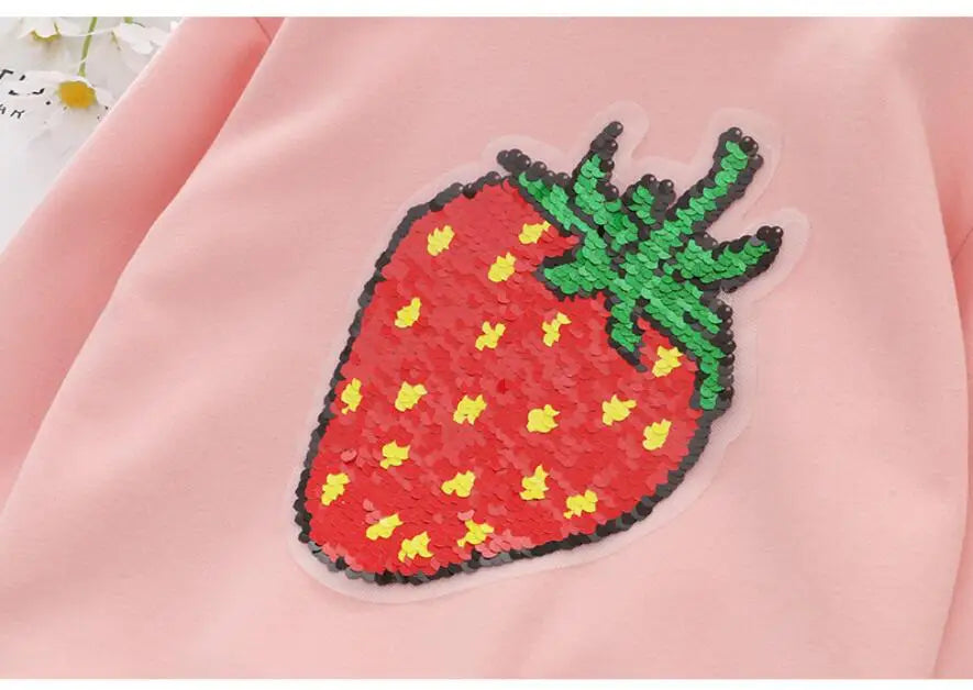 Cute Cat Baby Girls Hoody Sweatshirt Toddler Kids Cotton Sequins Cartoon Sweater Children Spring Autumn Clothes Tops
