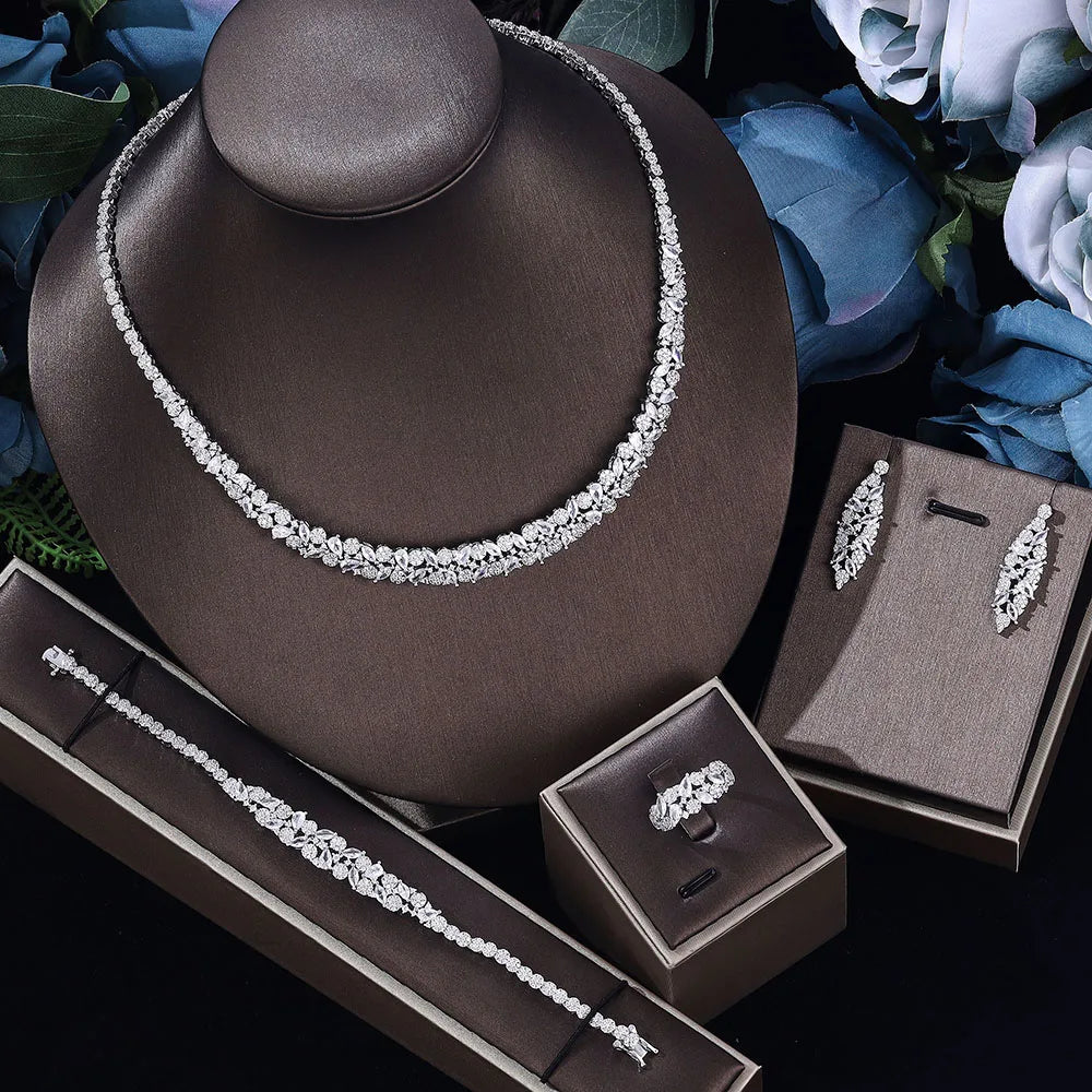 Best Selling 4-Piece Bridal Wedding Jewelry Set Fashion Saudi