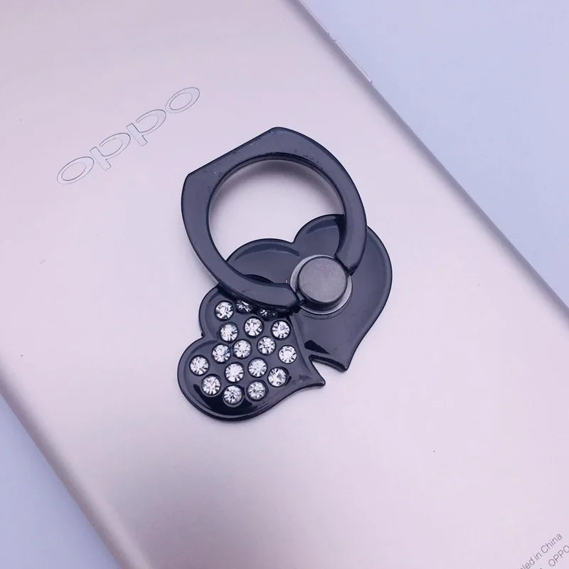 Mind Act Upon Mind Double Heart Phone Ring Holder