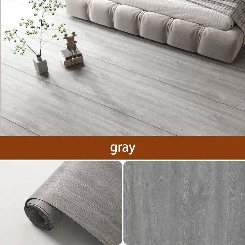 Wood Grain Peel and Stick Floor Tiles Waterproof Non-Slip Self Adhesive Vinyl Floor Sticker for Living Room Bedroom Home Decor