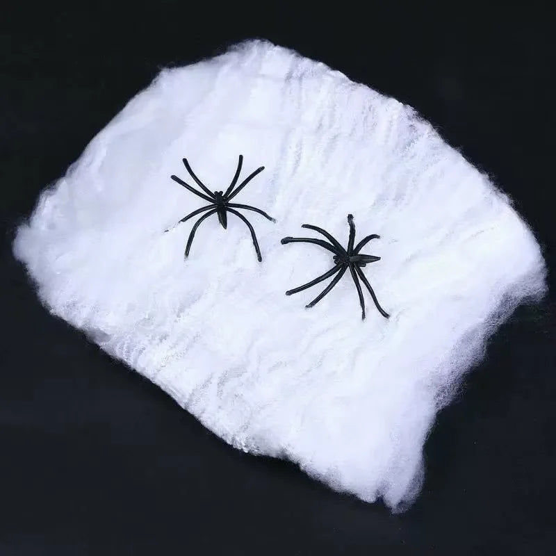 Stretchy Artificial Spider Web with Spider