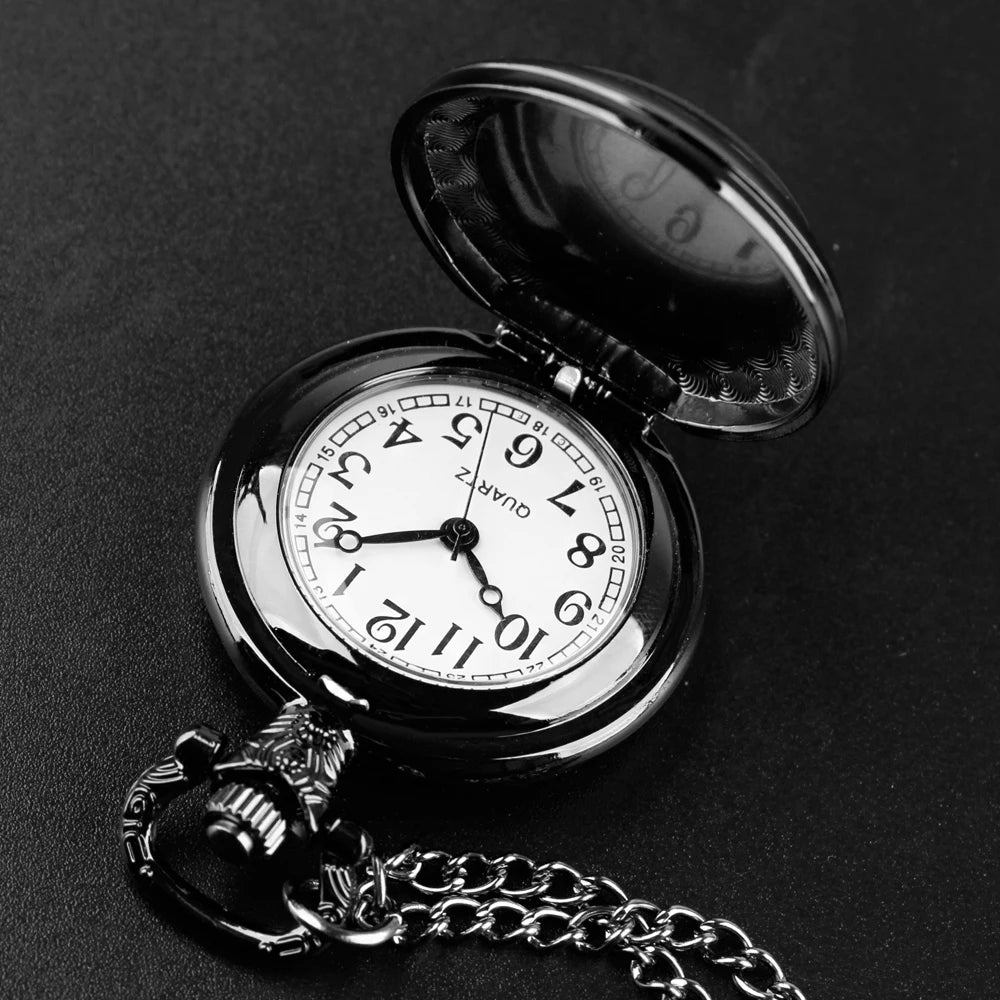 Sun and Moon Goddess Quarzt Pocket Watch with Chain