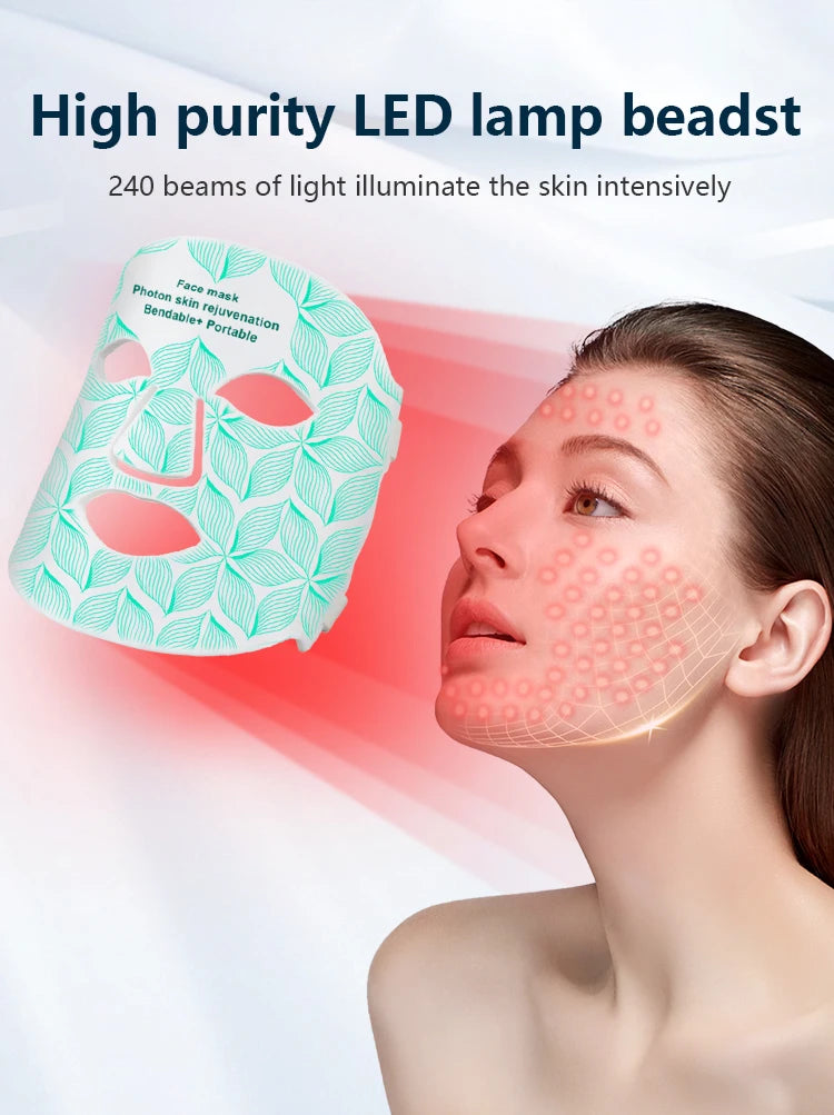 8 Colors LED Face Mask 850NM Near-infrared Red Light Therapy Beauty Mask for Anti-Aging Wrinkle Skin Rejuvenation Home Use
