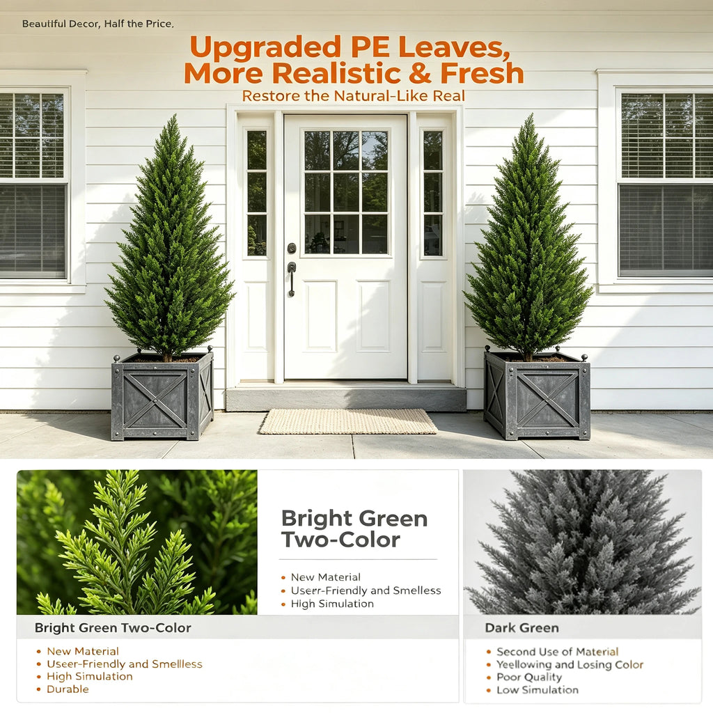 Artificial Cedar Topiary Tree 2/3/4/5/6FT Faux Evergreen Cypress Plant