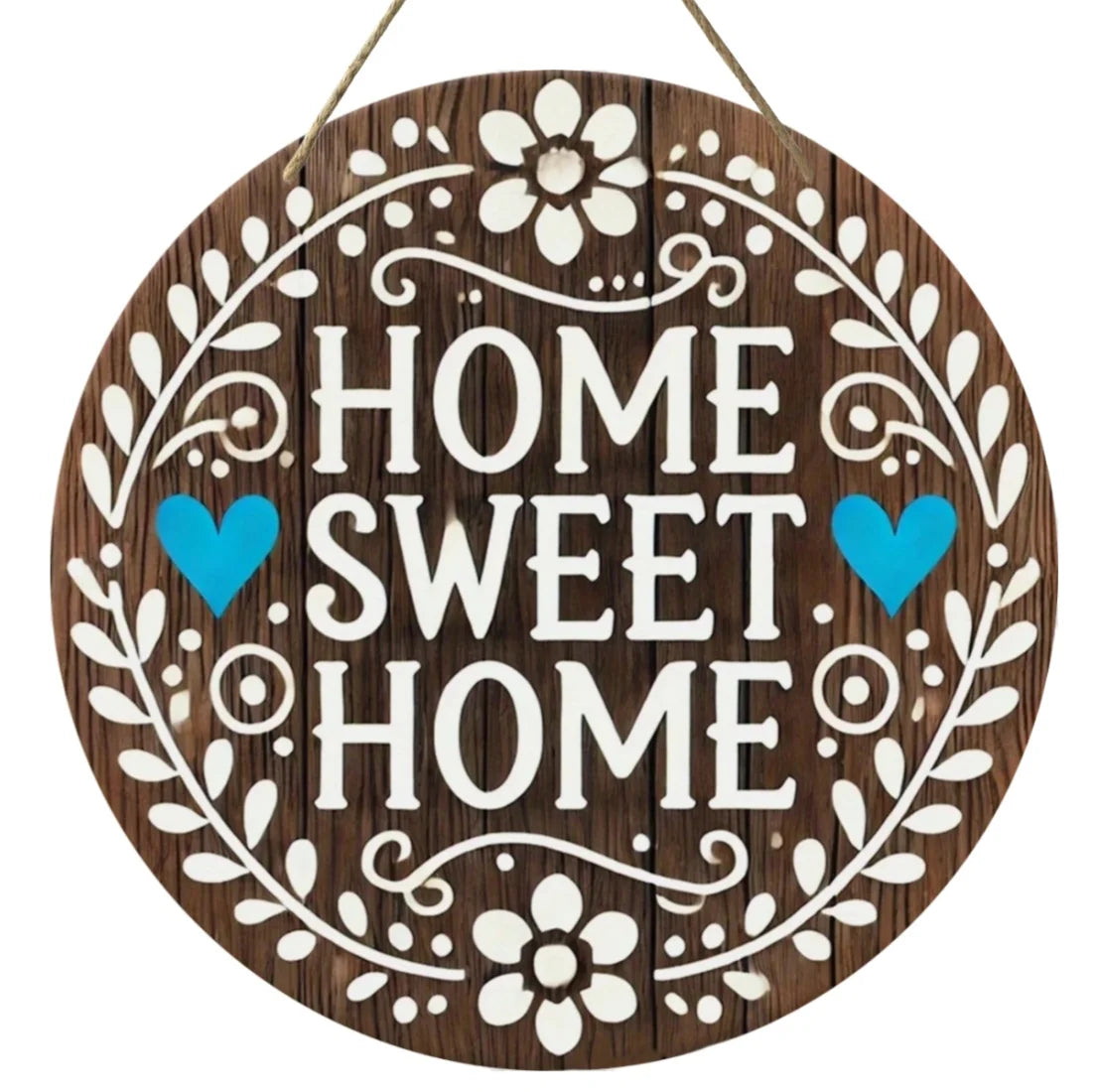 Vintage Home Is A Sweet Circular Wooden Sign Hanging, Suitable for Home, Living Room, Garden, Room, Porch Decoration, Gifts
