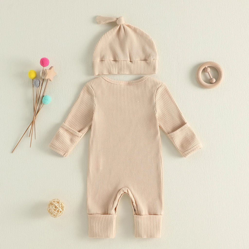 Baby Clothing Boy Autumn Fall Ribbed Romper Letter Prints