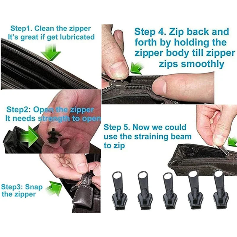 6/36pcs Fix Zip Puller Universal Instant Zippers Fix Zipper Repair Kit Replacement Zipper Pull Slider For DIY Sew Accessories