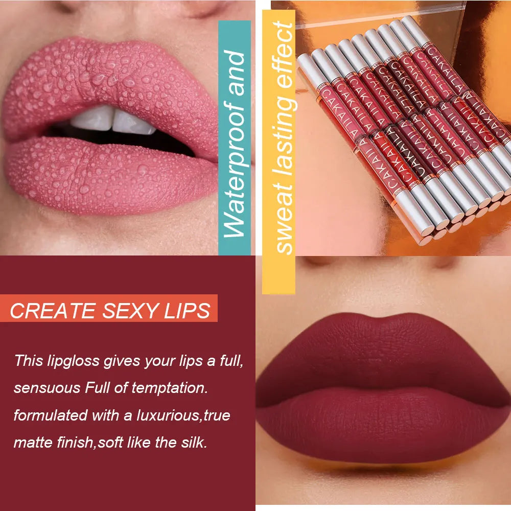 Matte Lipstick Lip Gloss Sets Long-Lasting Non-Fading Waterproof Non-stick