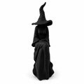 Plastic Faceless Witch Figurine Black Sitting Witch Wall Decor Gothic Halloween Living Room Bookshelf Entryway Porch Ornament