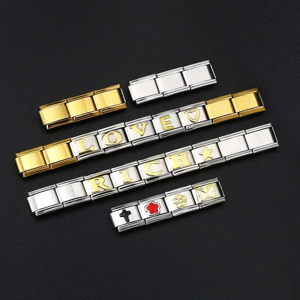 Y2K Silvery Color 26 English Letters Italian Charm Fashion Links