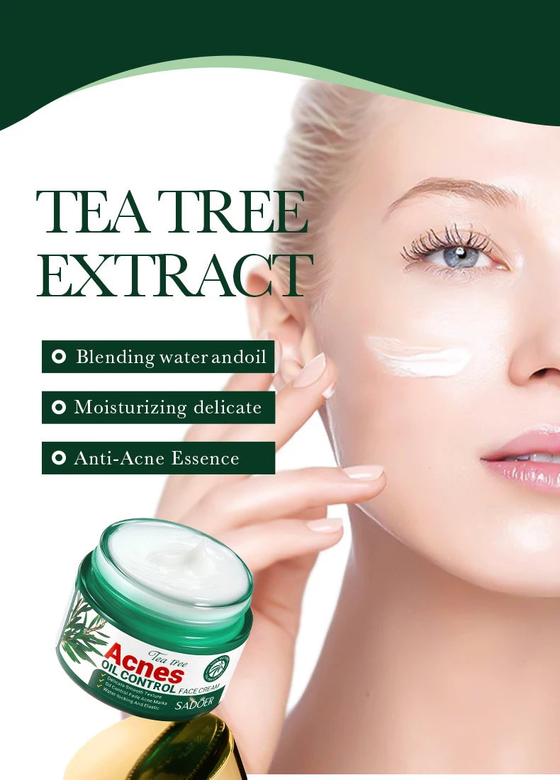 Tea Tree Acne Removing Cream Facial skincare Oil Control Face Gel Creams Hydrating Moisturizing Facial Cream Skin Care Set