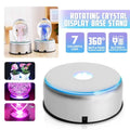7 LED Light Colorful Luminous Base  Electric Light Rotating Base Display Stand Crystal Light Base Ornament with Adapter