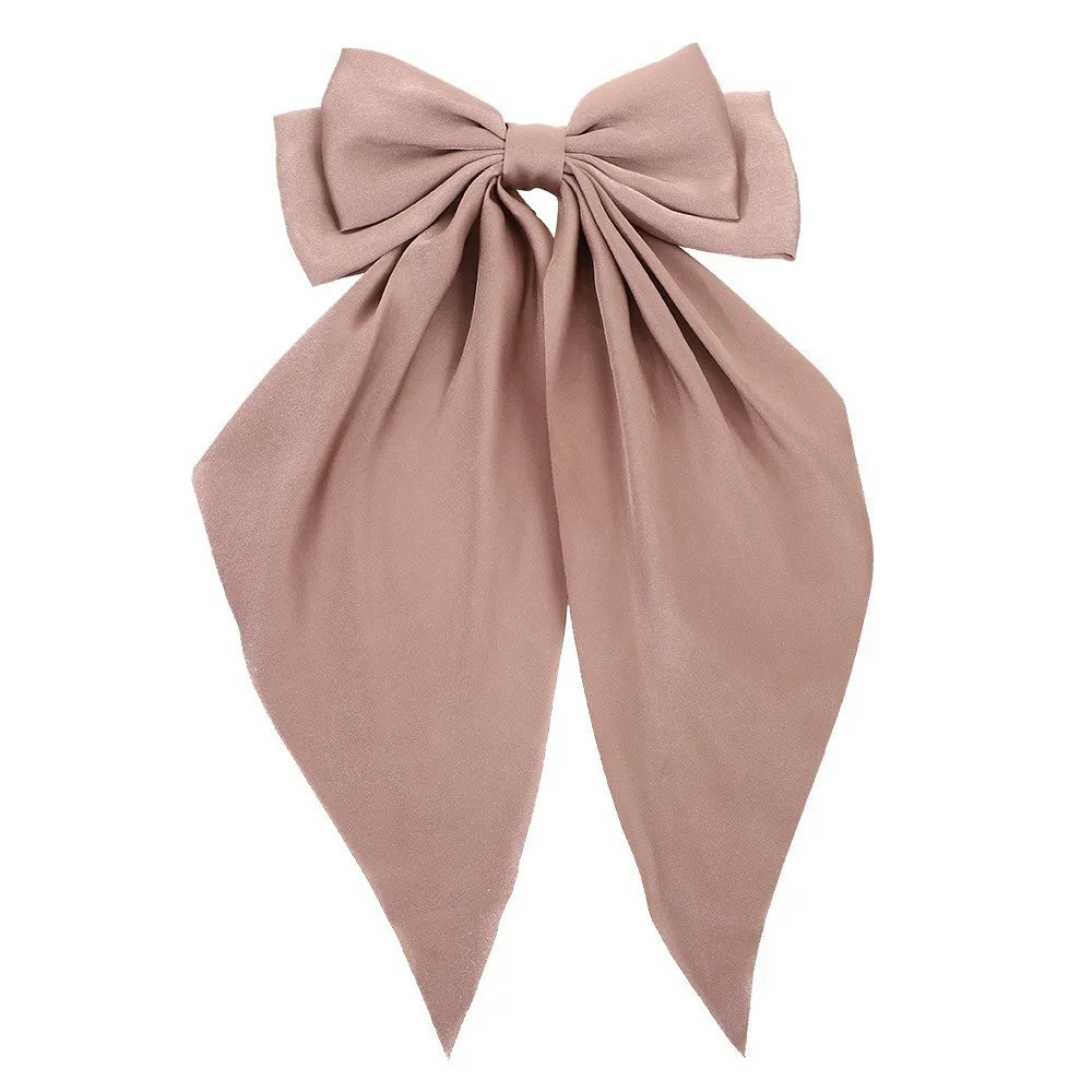 30 Solid Elegant Satin Bow Hairpin Women Girls Spring Hair Clips Headwear Ponytail Hairclips Barrettes Girls Hair Accessories