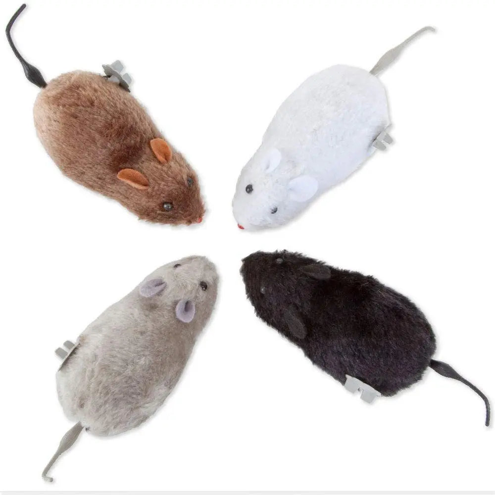 1Pc Funny Lifelike Plush Mouse Running Rat Toy for