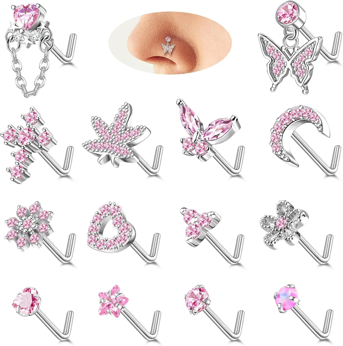 Nose Rings Nose Studs for Women Nose Piercings 20G