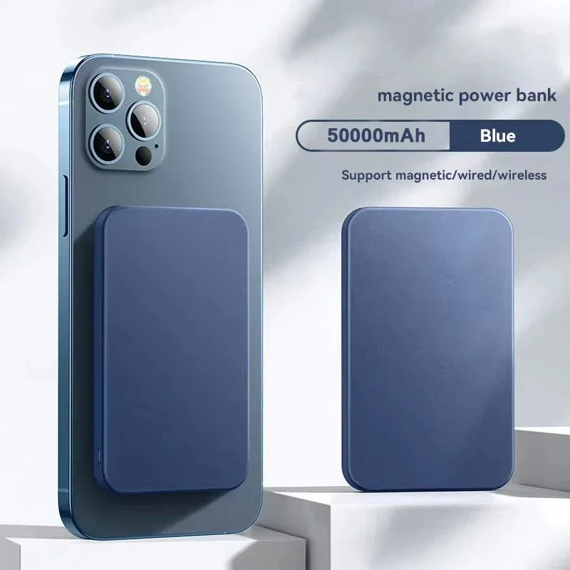 Lenovo 50000mAh Magnetic Power Bank for Magsafe Wireless Charger Fast Charging External Spare Battery For Android iPhone