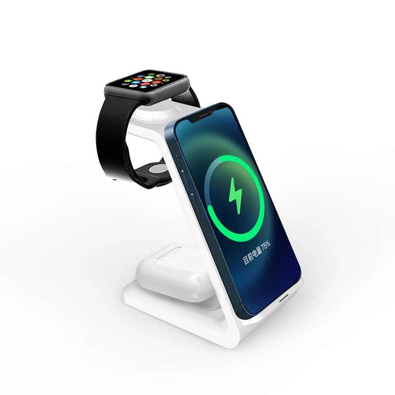 3 in 1 Wireless Charger Stand Fast Charging Dock Station for iPhone 17-12 X XR 8 Apple Watch 6 7 8 iWatch Airpods Pro