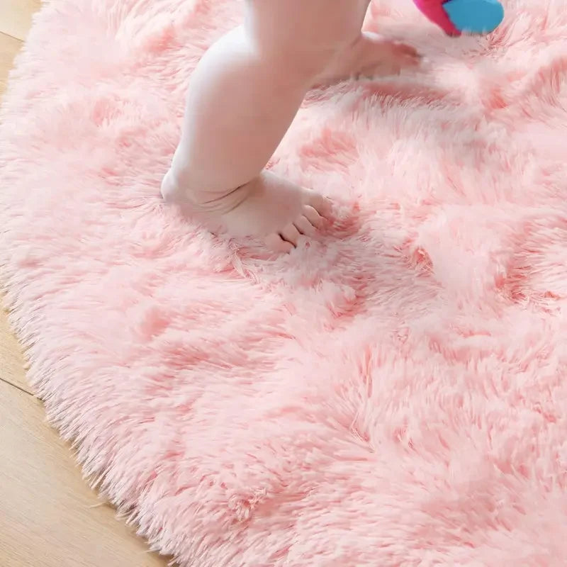 VIKAMA Simple Pink Girly Heart Plush Carpet Bedroom Bed Blanket Room Full Of Easy To Care Carpet Cute Princess Carpet Home Decor