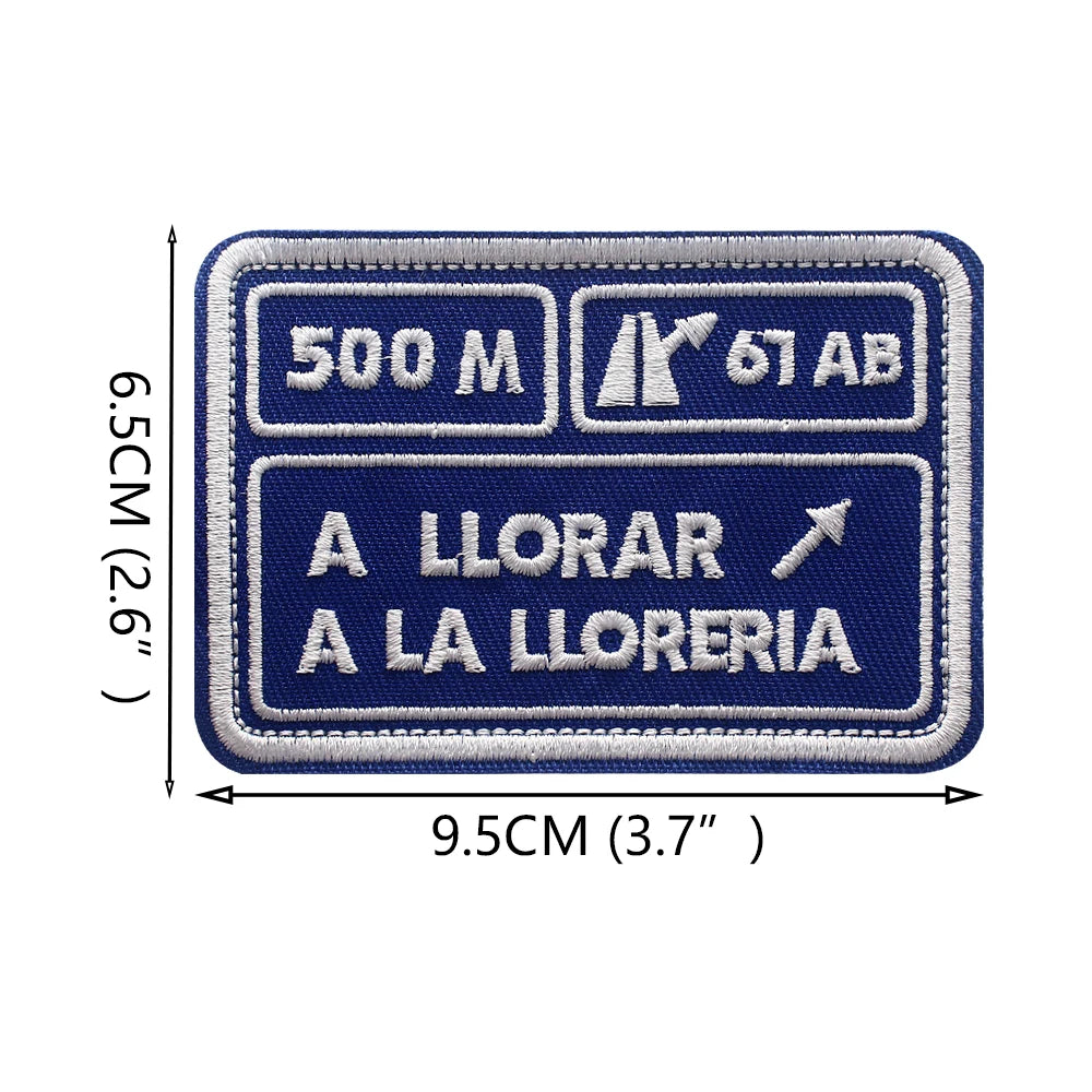 20kg Strength Lifting Barbell 500m A Llorar A Dar Por Patch PVC Emblem With Hook Fastening For Backpack Cap Vest Helmet Uniform