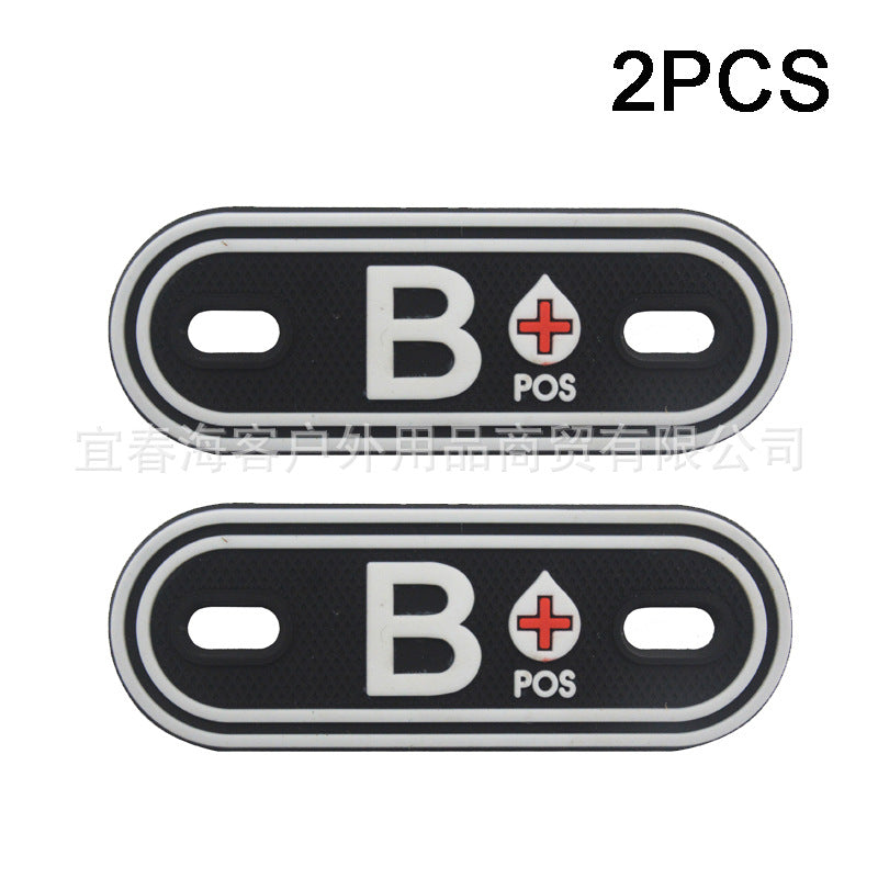 2PCS Shoelace Blood Buckle Charm PVC Tactical Bag Clothing Zipper Blood Tag Charm Military Patches Tactical Patch