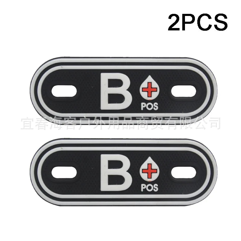 2PCS Shoelace Blood Buckle Charm PVC Tactical Bag Clothing Zipper Blood Tag Charm Military Patches Tactical Patch