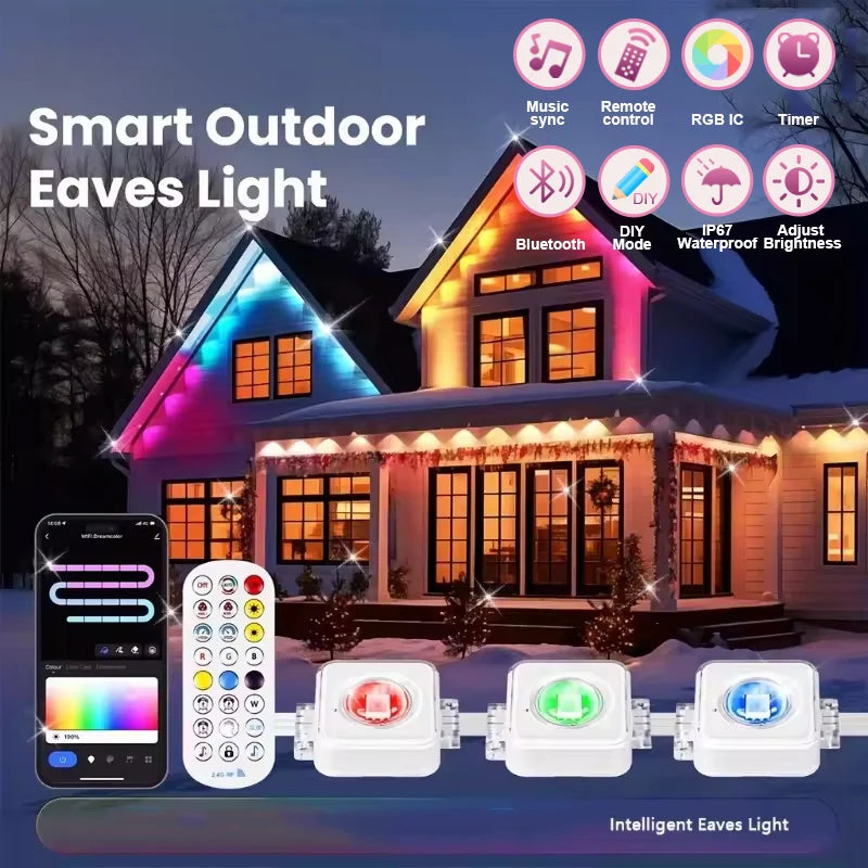 Smart Permanent Outdoor RGBIC Lights, 75 Modes