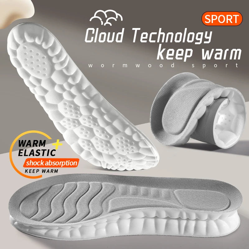 Sport Insoles 4D Latex Super Soft High Elasticity Shoe Pads Anti-pain Deodorant Cushion Arch Support Running Insoles Foot Insole