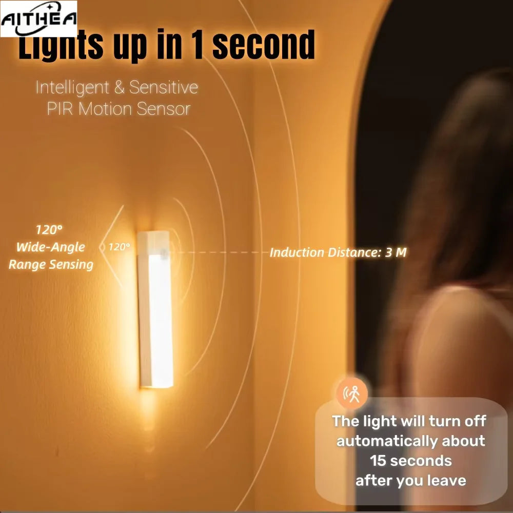 Aithea Motion Sensor LED Cabinet Light USB Rechargeable LED Under