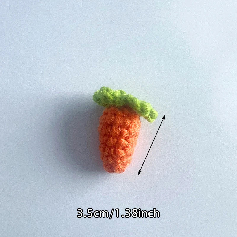 1pc Finished Handmade Knitted Fruit Pendant Crocheted Wool Strawberry Orange Bag Car Key Ring Pendant Handbag Charms Gifts