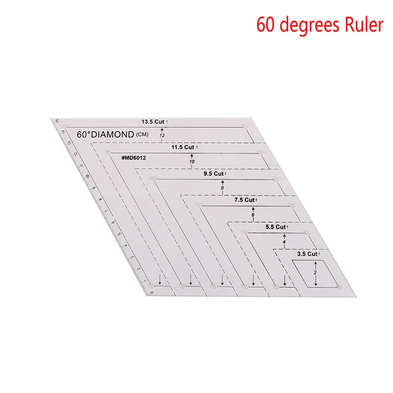DIY Sewing Patchwork Ruler Multi Functional Angle Cutting Ruler Acrylic Anti Slip Sewing Ruler Round Edge Template Ruler