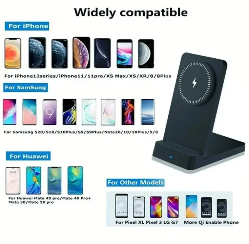 Magnetic Fast Charging Station 15W Wireless Charger Desktop Fold Smart Phone Holder Charge For Magsafe iPhone 16 15 14 13 12 Pro