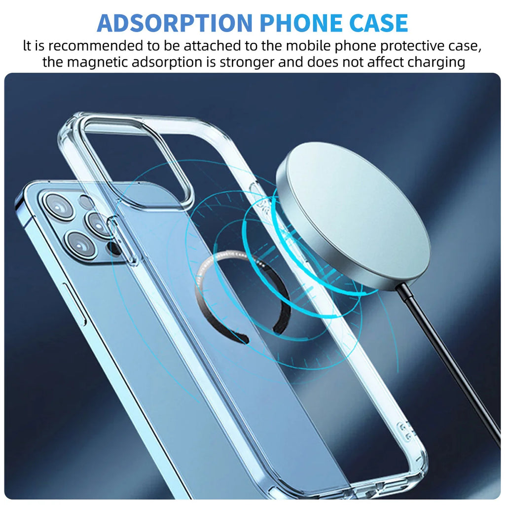 1PC/3PCS Stainless Steel Universal Magnetic Metal Plate Ring For Magsafe Wireless Charger Iron Sheet Sticker Car Phone Holder