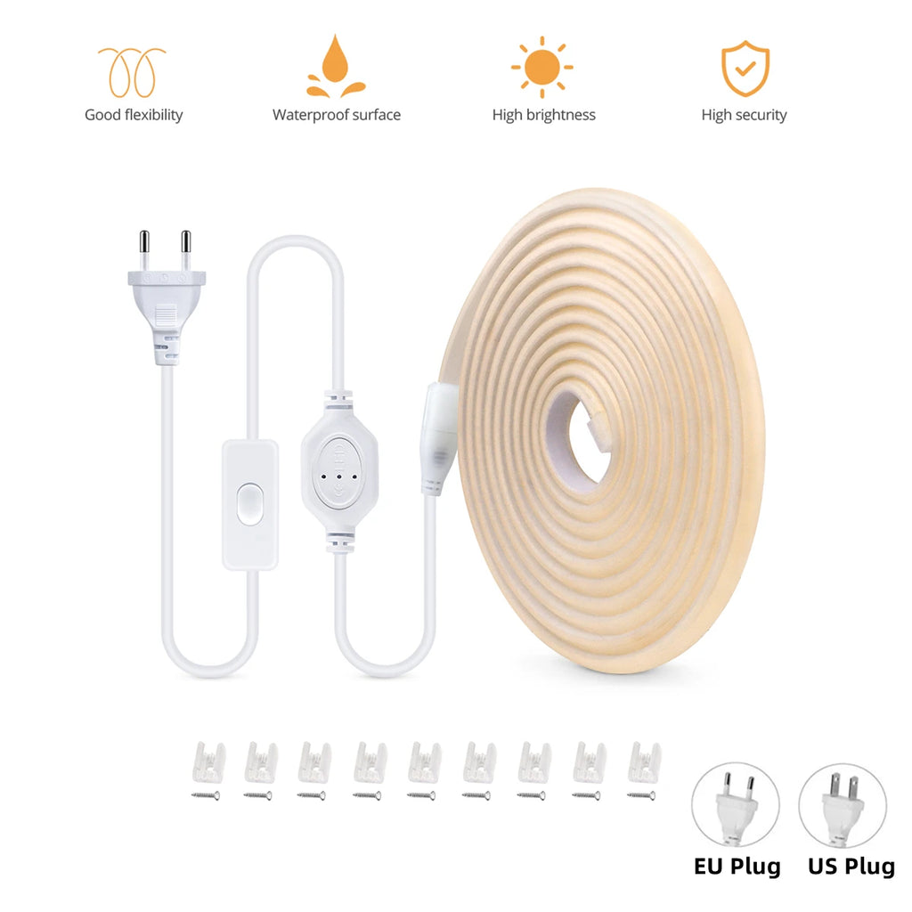 Kitchen Light LED Strip COB Under Cabinet Lights 20m 15m 10m 5m 3m 2m EU Plug 220V US Plug 110V Closet Lamp Home Decor