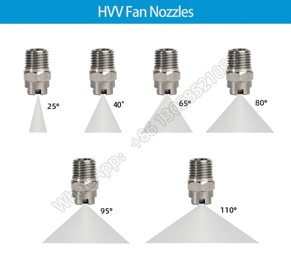 1/4‘’40/50 degree HVV HU Flat Fan Nozzle V e j e t Standard High Impact Stainless Steel Nozzle