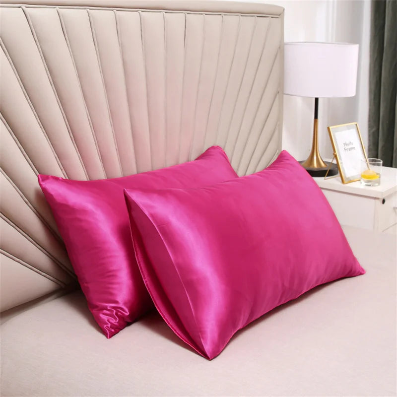 2PCS Pillowcase 100% Silk Pillow Cover Silky Satin Hair Beauty Pillow case Comfortable Pillow Case Home Decor wholesale 51*76CM