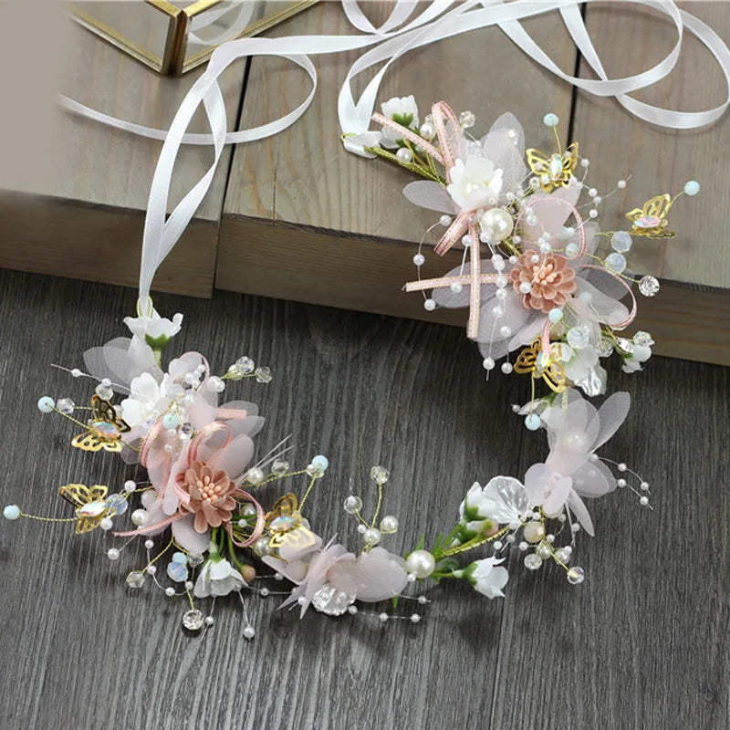 Forest Fairy Style Delicate Children's Day Wreath Kids Girl Daughter's Birthday New Year Gift Favors Wedding Headdress