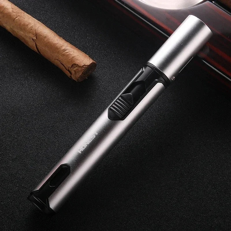 HONEST Metal Windproof Lighter Refillable Pen Torch Lighter Jet Flame Butane Lighter Kitchen BBQ Candle Camping Men's Gadget
