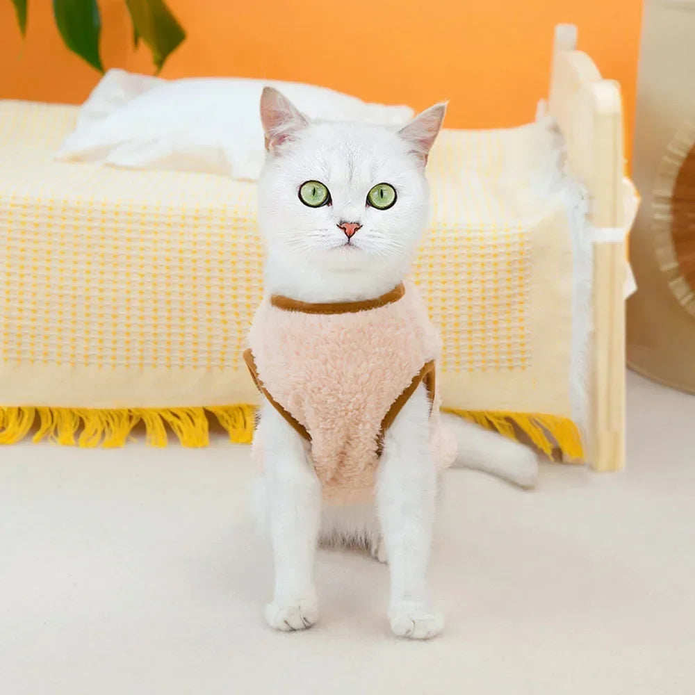 Luxury Pet Cat Costume Clothes for Cats Winter Kitten Sphynx Sweatshirt Puppy Fleece Vest Warm Jacket Coat Small Dogs Clothing